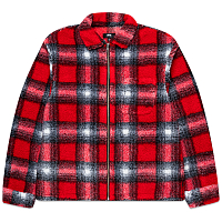 Stussy Shadow Plaid Sherpa ZIP Shirt RED