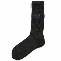 NEEDLES Pile Socks Charcoal