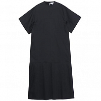 HYKE T/C Pleated Shirt Dress BLACK