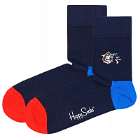 Happy Socks Embroidery Tiger Half Crew Sock MULTI