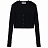 Proenza Schouler White Label Fine Gauge RIB Knit Crop Cardigan BLACK/FOREST