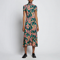 Proenza Schouler White Label Sunflower Jersey Dress PINK/TEAL
