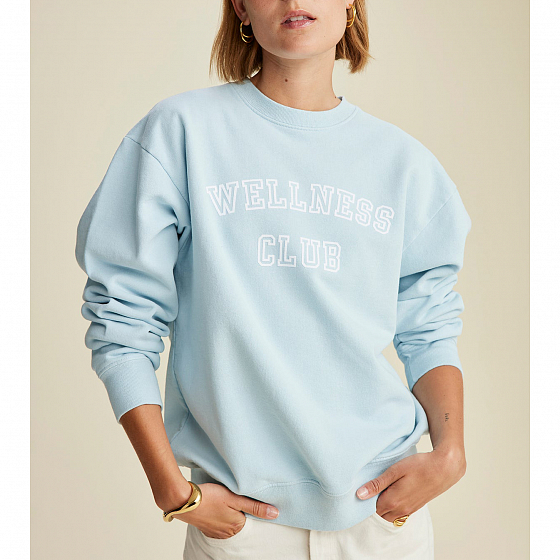 Толстовка Sporty & Rich Wellness Club Flocked Crewneck  SS23 от Sporty & Rich в интернет магазине www.traektoria.ru - 2 фото