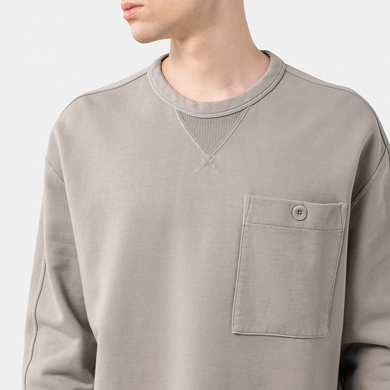 Толстовка Ten C Girocollo Garment Dyed Direct Fixed Diagonal Cotto  SS23 от Ten C в интернет магазине www.traektoria.ru - 5 фото