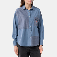Converse Colorblocked Button Down Shirt Indigo Oxide Multi