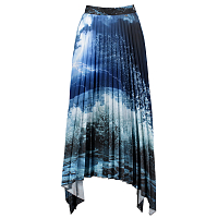 Paul & Shark 100 Plissè Skirt PRINT ON BLUE