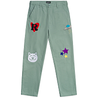 RIPNDIP Play Date Cotton Twill Embroidered Pants PISTACHIO
