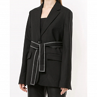 Proenza Schouler White Label Stretch Suiting Relaxed TIE Blazer BLACK