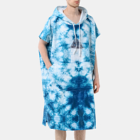 SURF SHELTER Carrapateira Poncho BLUE TIE DYE