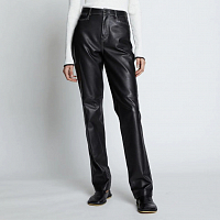 Proenza Schouler White Label Leather Straight Pant BLACK