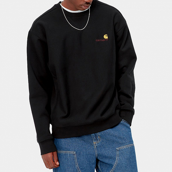 Толстовка Carhartt WIP American Script Sweatshirt  SS23 от Carhartt WIP в интернет магазине www.traektoria.ru - 2 фото