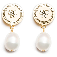 Sporty & Rich Bead Earrings Pearl/White