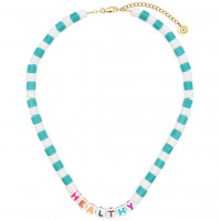 Sporty & Rich Healthy Bead Necklace Pearl/Wh/Blue