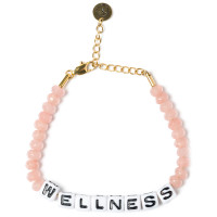 Sporty & Rich Wellness Bead Bracelet Pearl/Pink