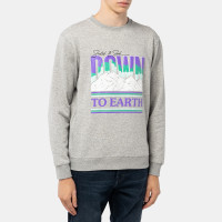 Scotch & Soda Worked-out Graphic Crewneck Sweatshirt Grey Melange