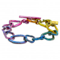 Collina Strada Crushed Chain Bracelet Rainbow Glitter