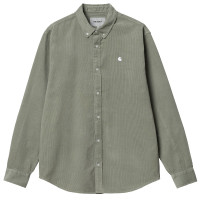 Carhartt WIP L/S Madison Fine Cord Shirt YUCCA / WHITE