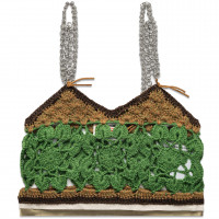 Andersson Bell Mila Hand Crochet TOP Wool GREEN