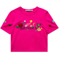 Andersson Bell Dasha Flower Garden Logo T-shirt PINK