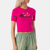 Andersson Bell Dasha Flower Garden Logo T-shirt PINK