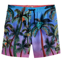 Scotch & Soda MID Length - Placement Printed Swimshort NAVY AOP PALMTREES
