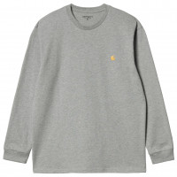 Carhartt WIP L/S Chase T-shirt GREY HEATHER / GOLD