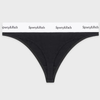 Sporty & Rich Serif Logo Thong BLACK