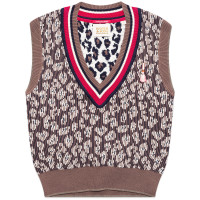 Scotch & Soda Animal Jacquard Knitted Spencer Taupe