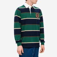 Pop Trading Company Striped Rugby Polo PINE GROVE