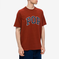 Pop Trading Company Arch T-shirt FIRED BRICK/NAVY