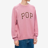 Pop Trading Company Arch Knitted Crewneck MESA ROSE/FIRED BRICK