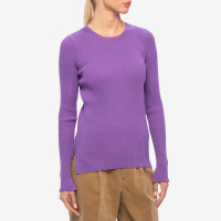 AURALEE Giza High Gauge RIB Knit P/O PURPLE