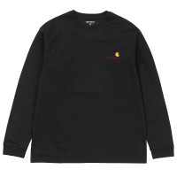 Carhartt WIP L/S American Script T-shirt BLACK