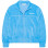 Sporty & Rich Italic Logo Embroidered Velour Track Jacket Capri/White