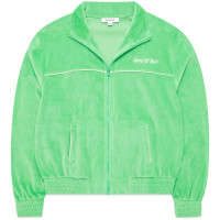 Sporty & Rich Italic Logo Embroidered Velour Track Jacket Verde/White